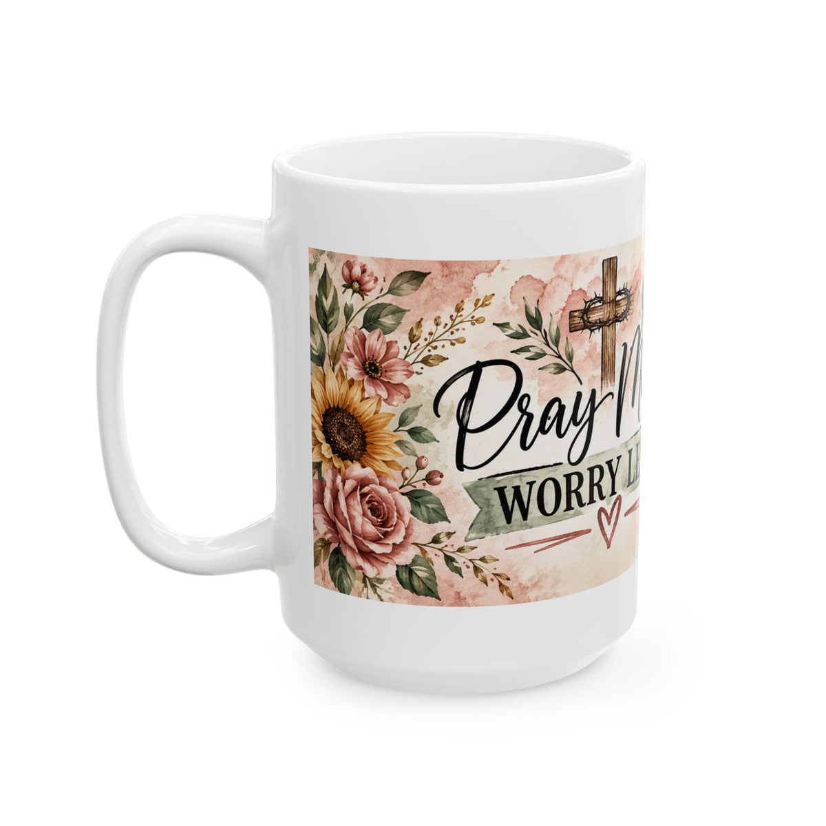 Pray More, Worry Less – Be Still Christian Coffee Mug | Psalm 46:10