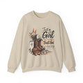 Just a Girl Who Decided to Trust God Crewneck Sweatshirt — Christian Faith Western Graphic