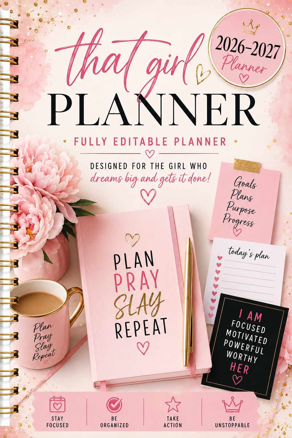 That Girl Planner 2026-2027 Fully Editable Digital Planner