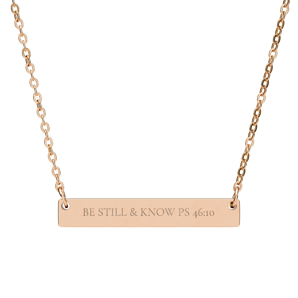 Be Still & Know Necklace Psalm 46:10 Christian Bar Necklace