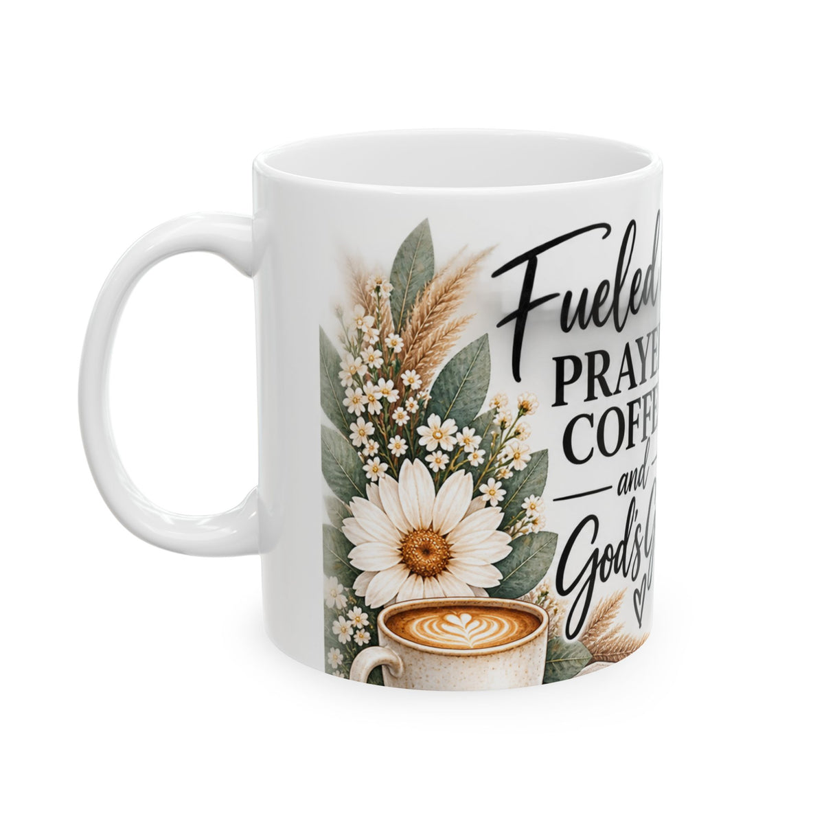 Fueled by Prayer, Coffee & God's Grace Christian Mug