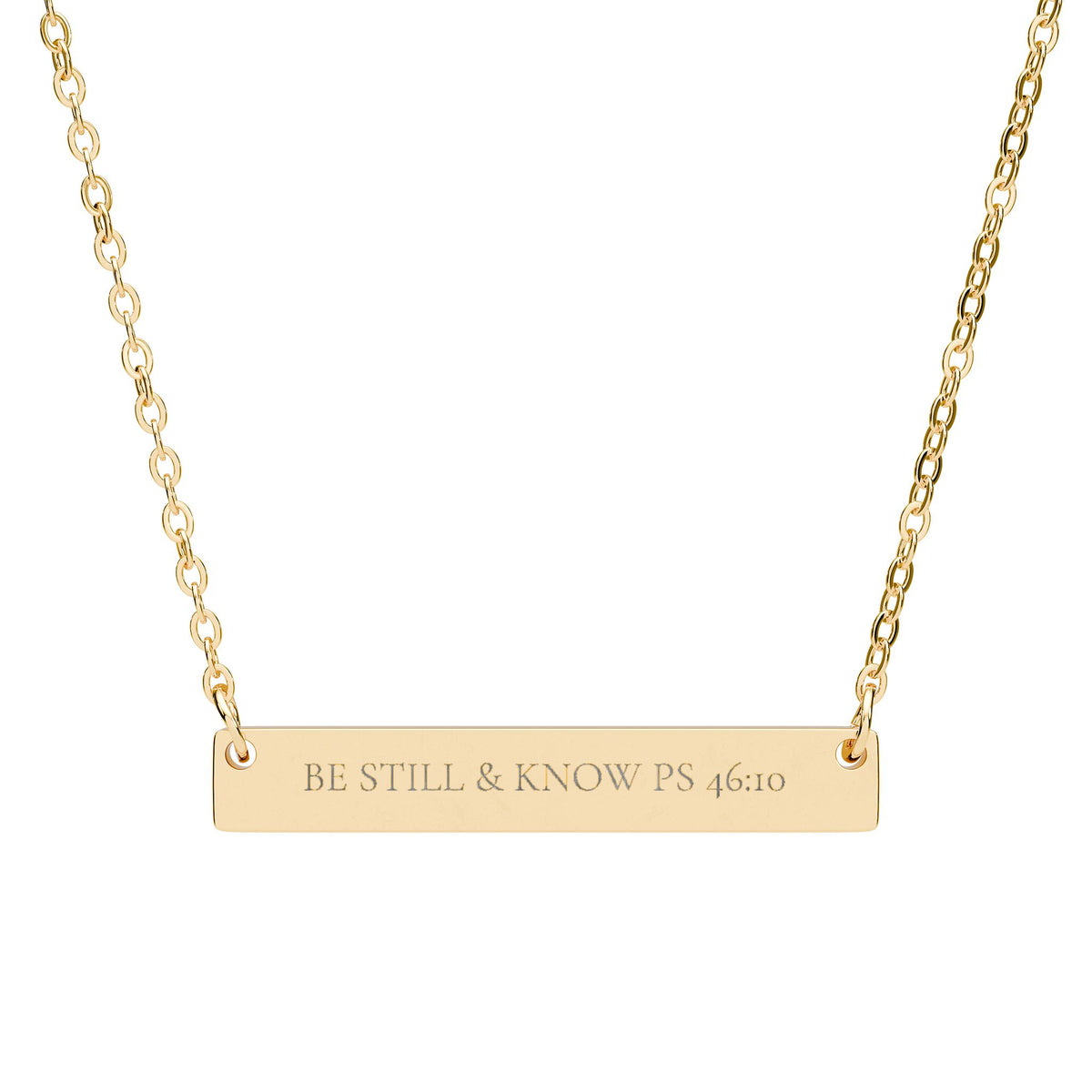 Be Still & Know Necklace Psalm 46:10 Christian Bar Necklace