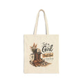 Canvas Tote — “Just a Girl Who Decided to Trust God” Faith Cowgirl Tote