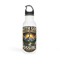 Stainless Water Bottle - "With God All Things Are Possible" Inspirational Faith Bottle