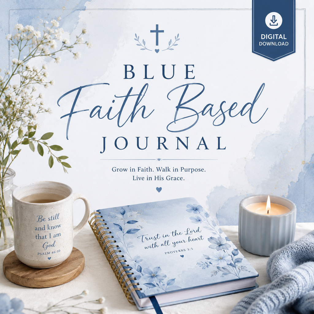Blue Faith Based Journal-Digital Download