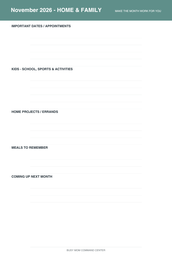 Busy Mom Command Center-Digital Download