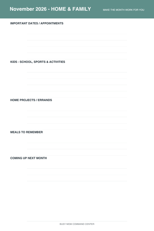 Busy Mom Command Center-Digital Download