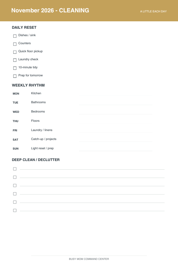 Busy Mom Command Center-Digital Download