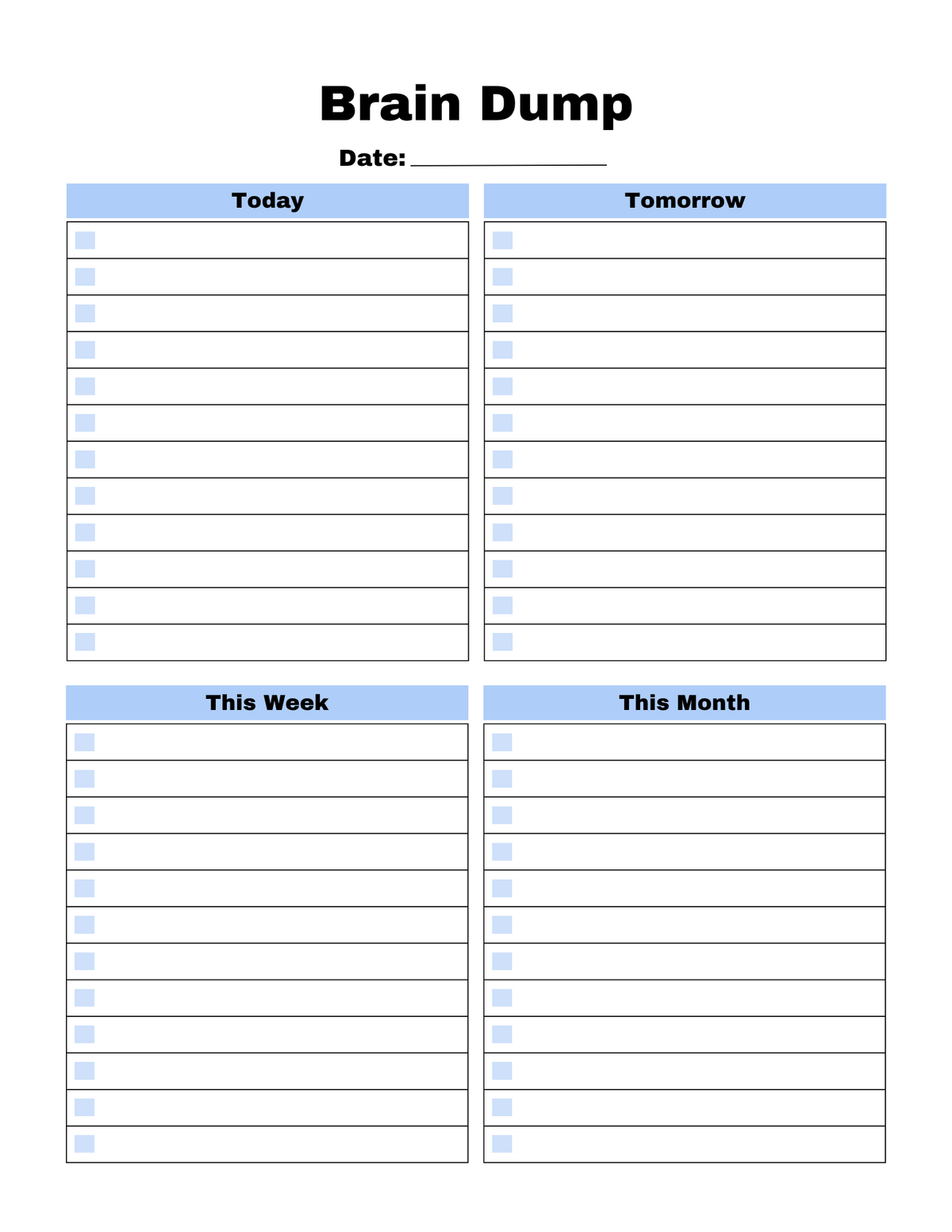 Clear the Clutter Brain Dump Planner-Digital Download