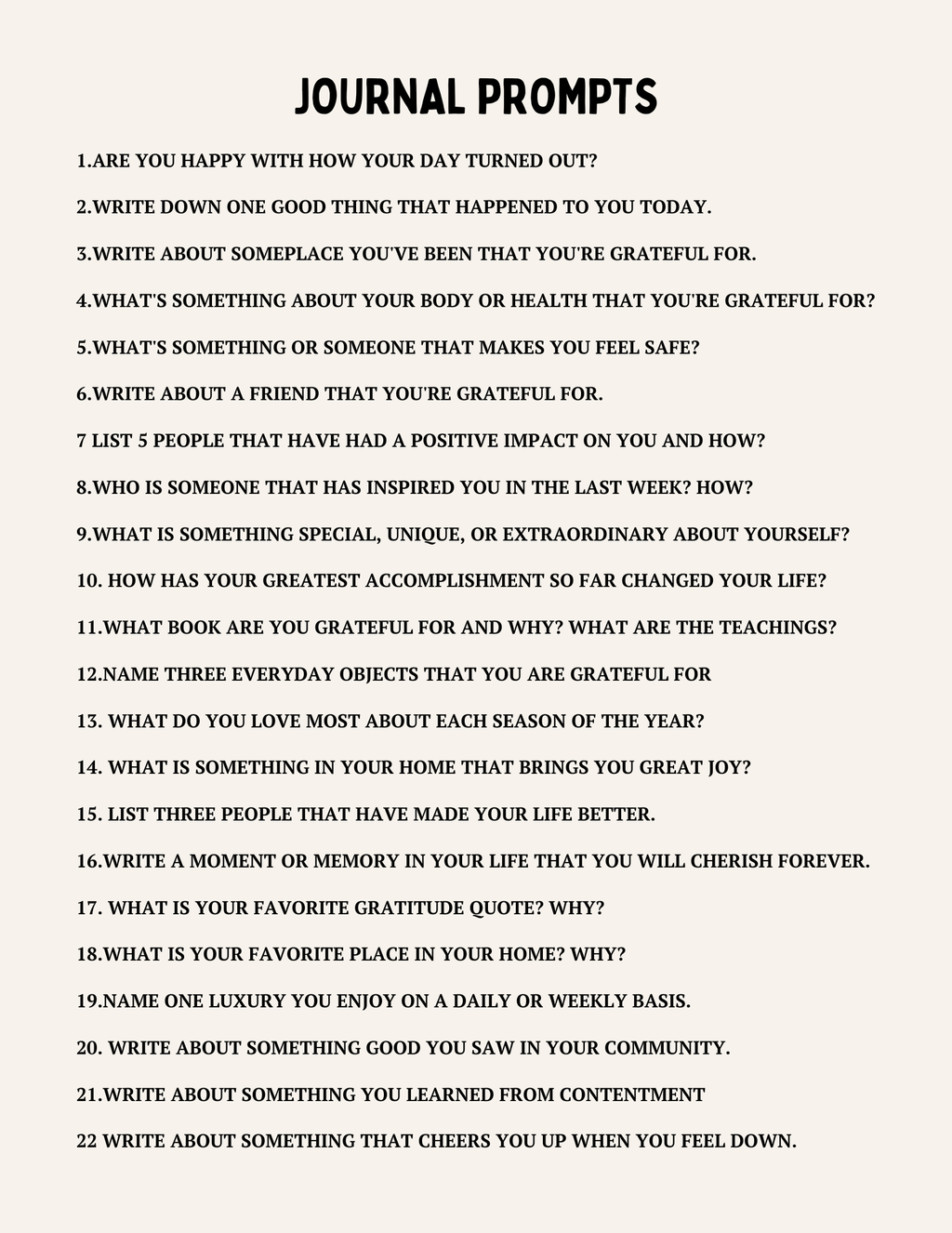 Gratitude Prompts