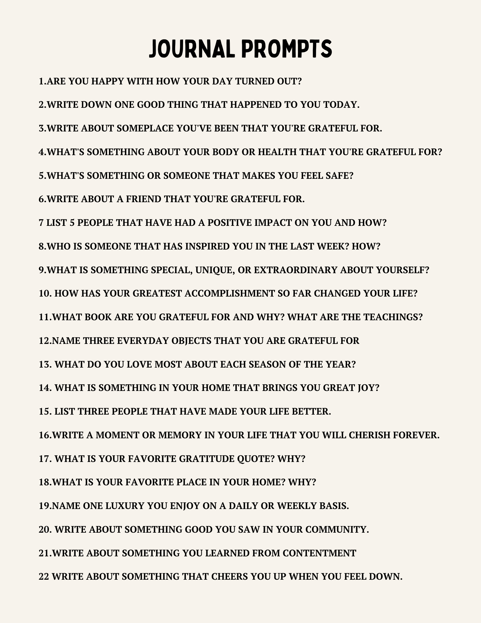Gratitude Prompts