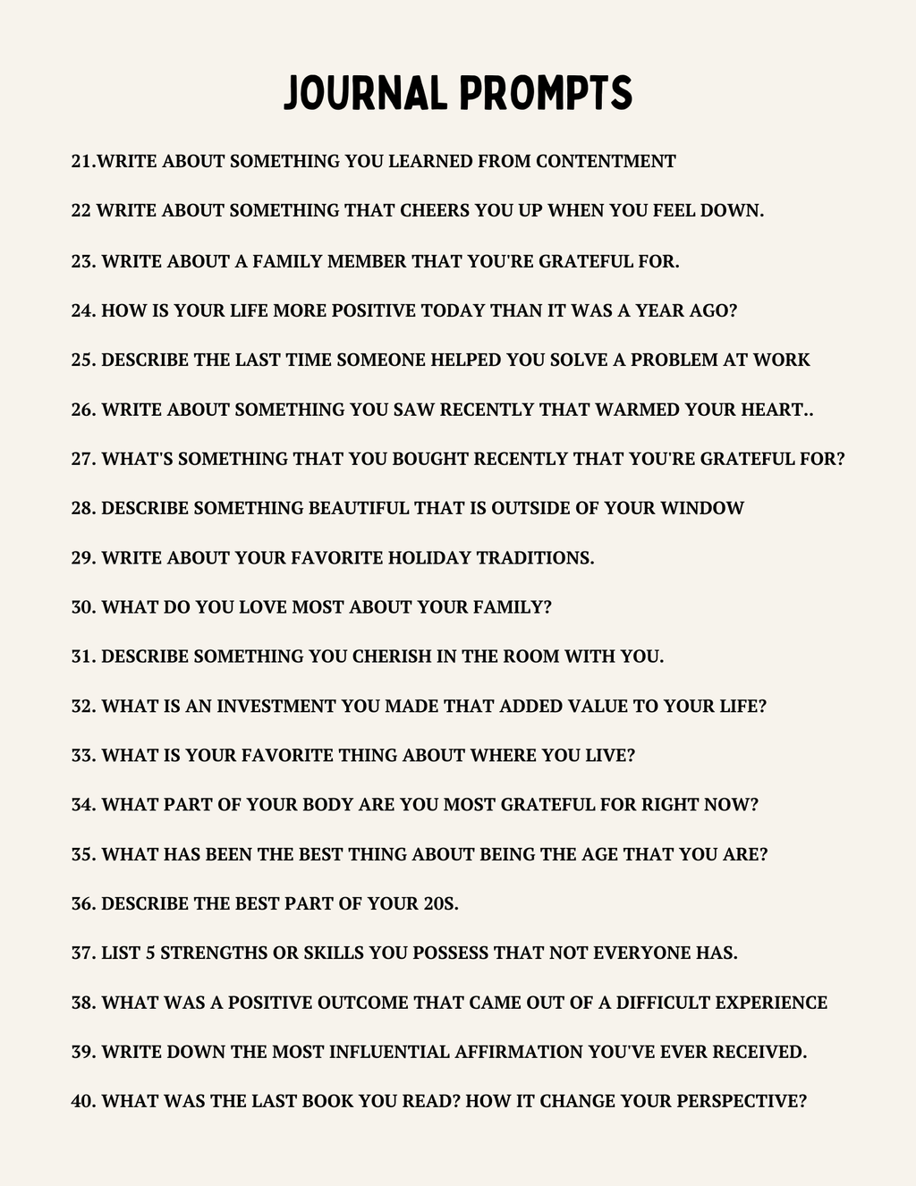 Gratitude Prompts