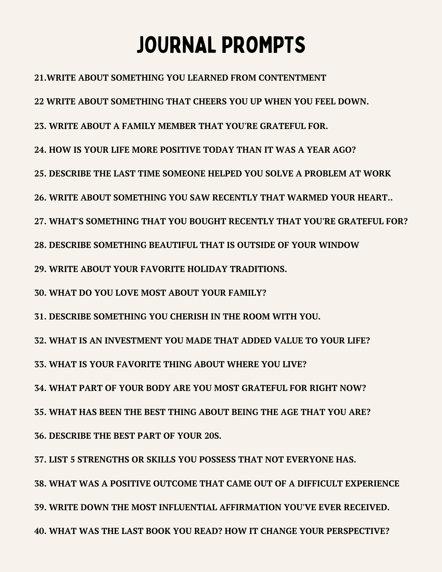Gratitude Prompts