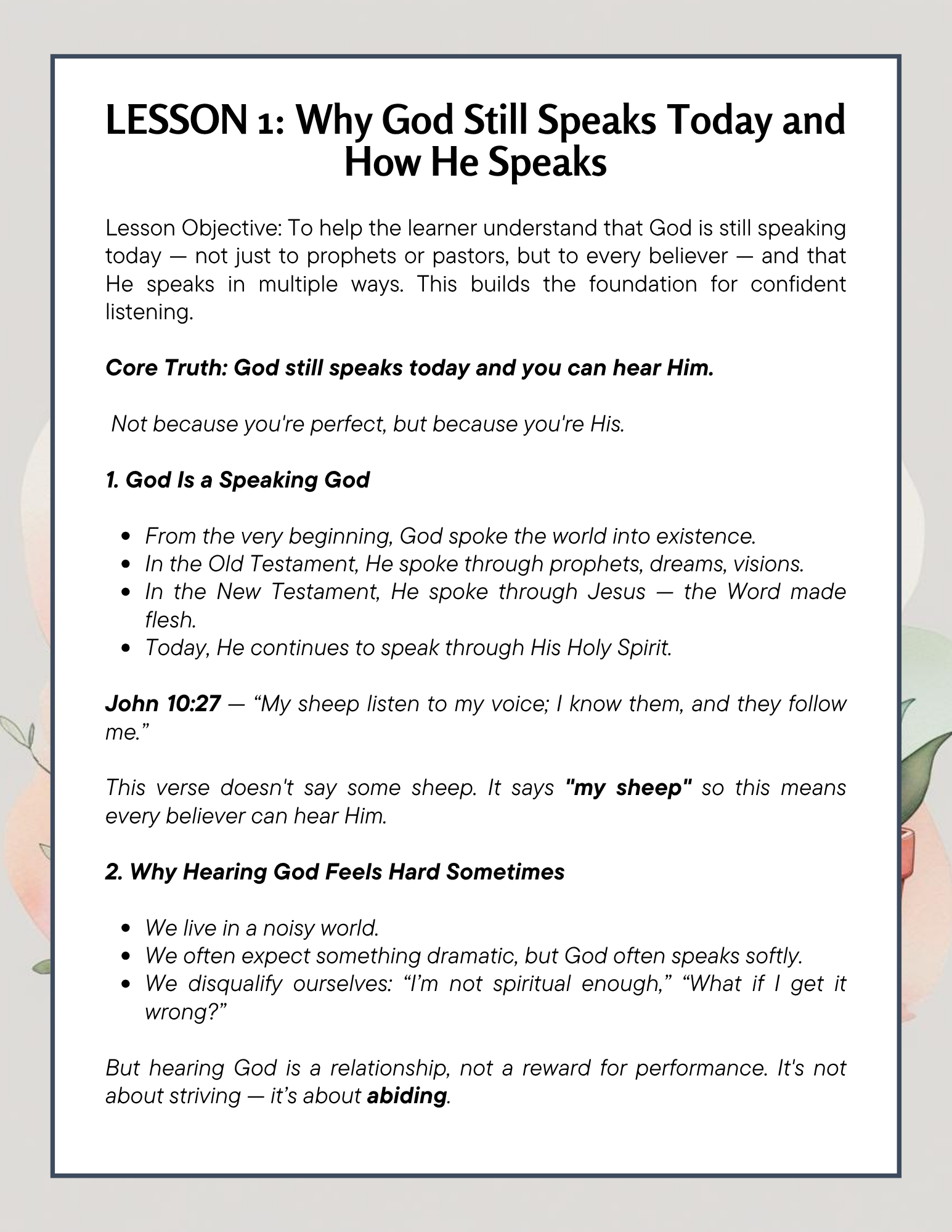 Hearing God's Voice