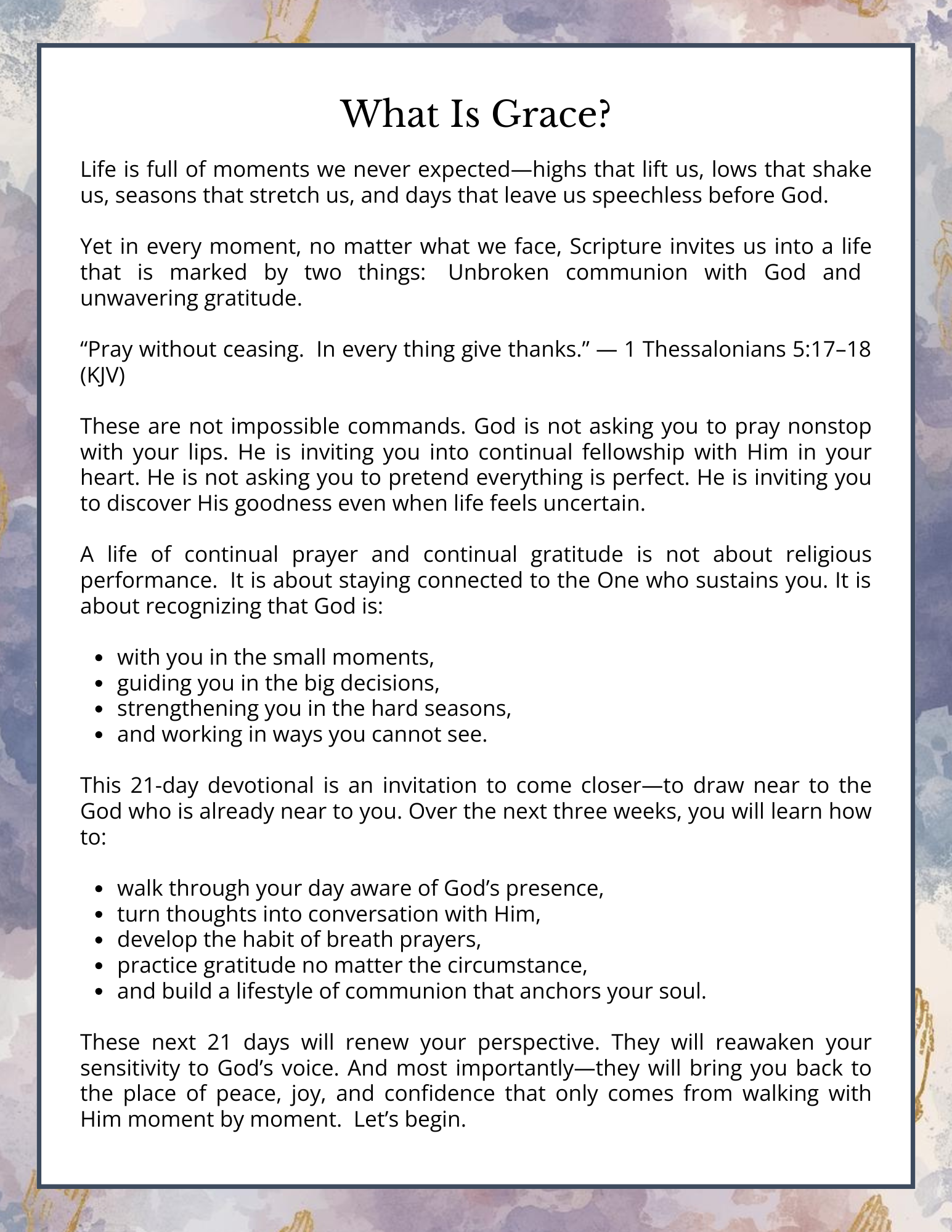 Living in Constant Prayer