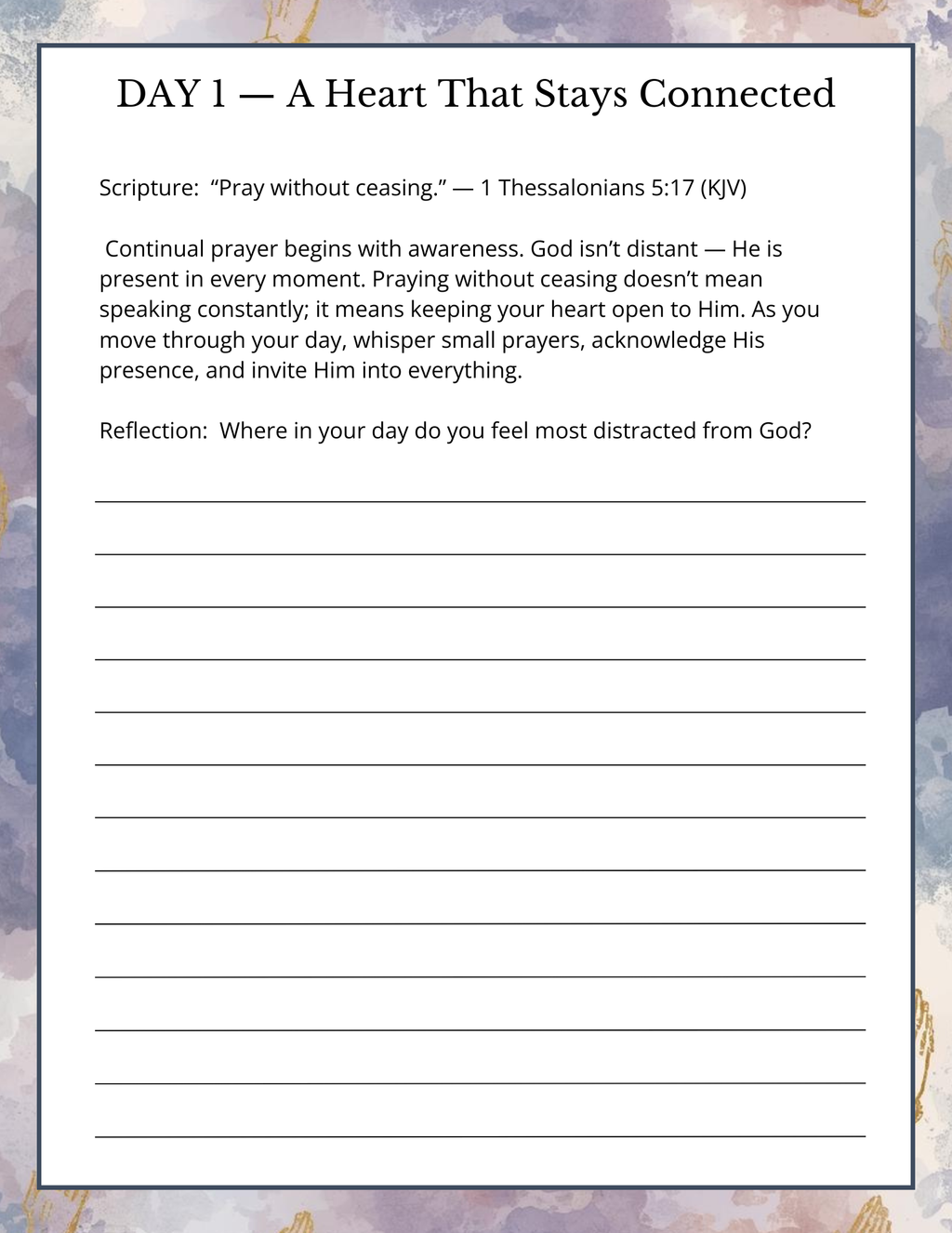 Living in Constant Prayer