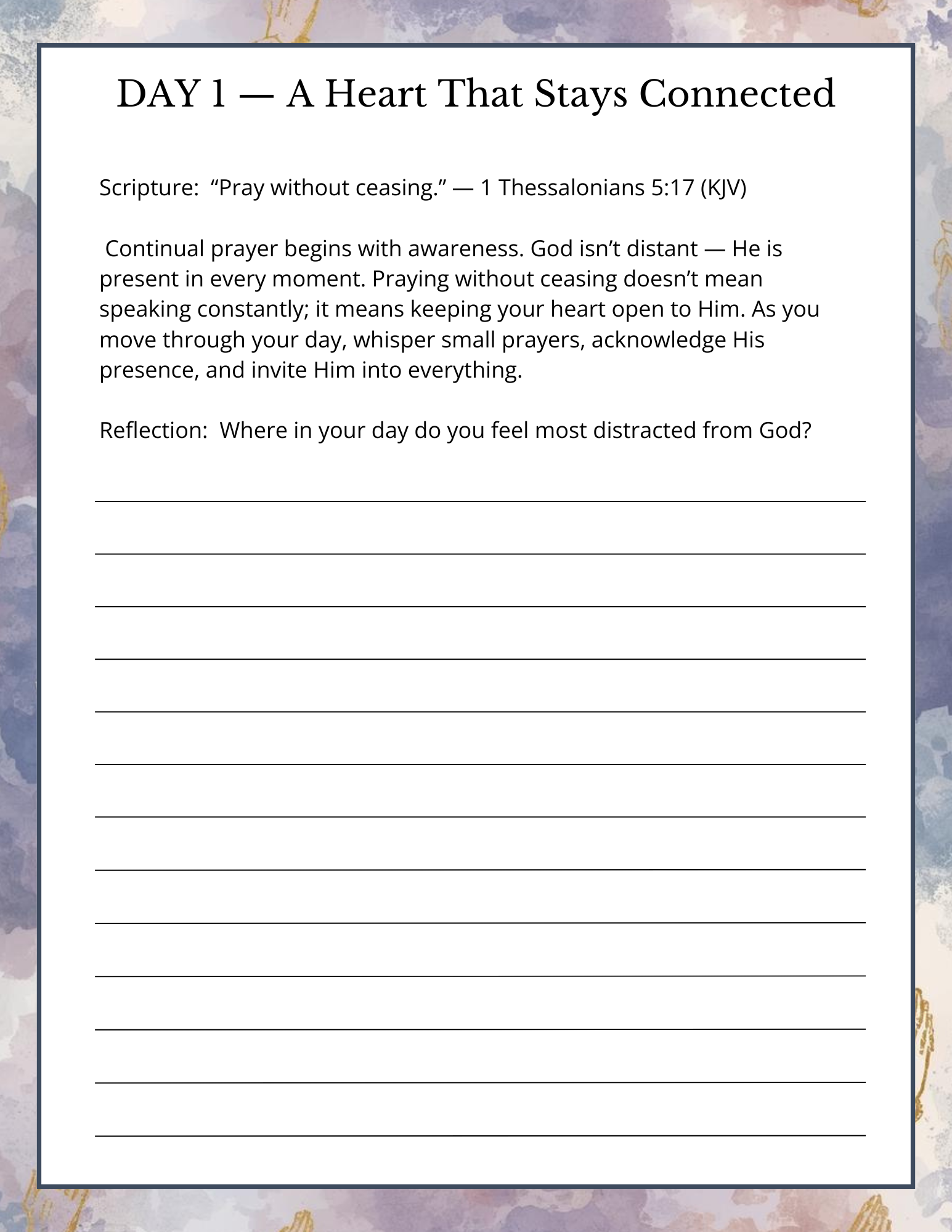 Living in Constant Prayer