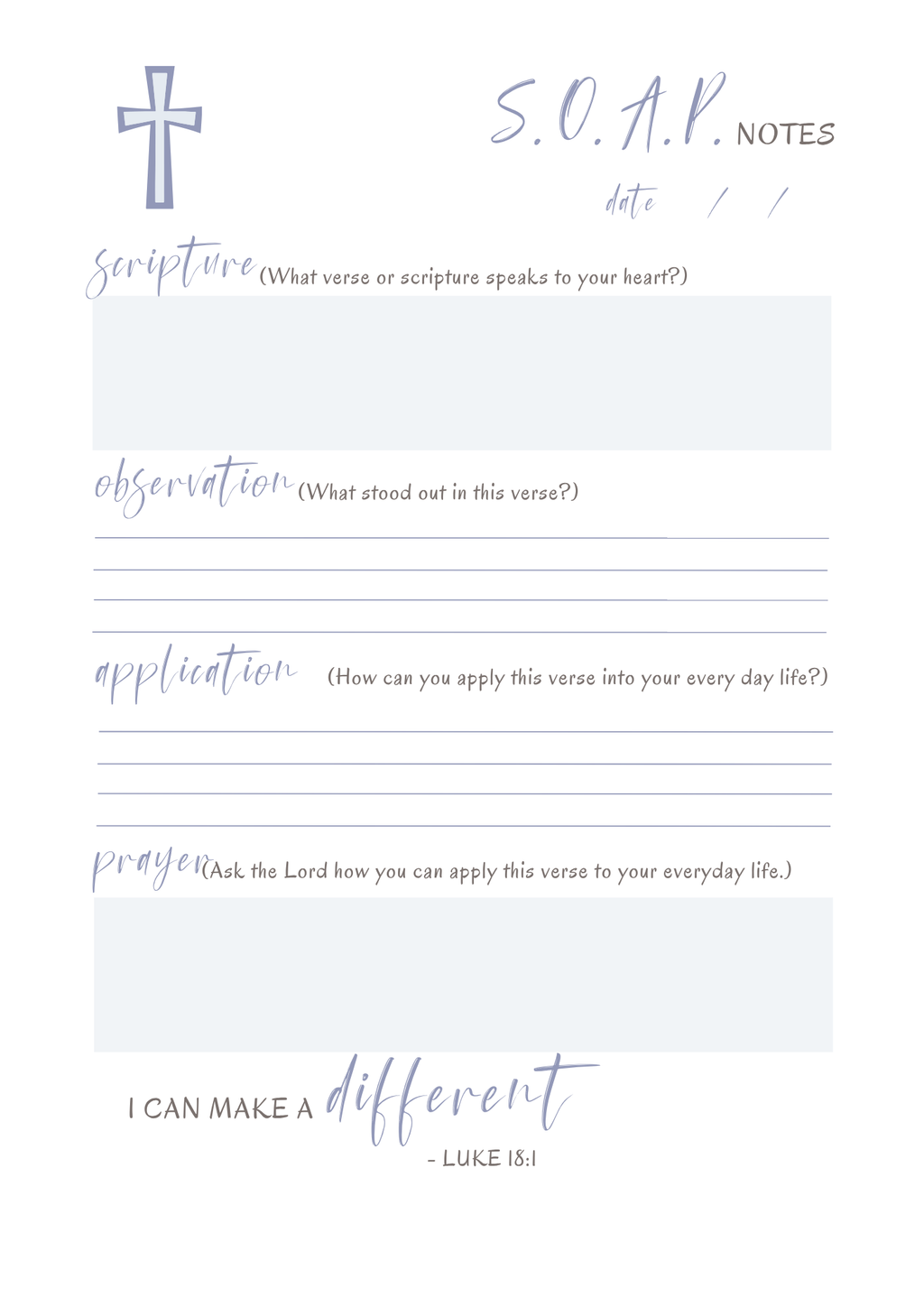 Blue Faith Based Journal-Digital Download