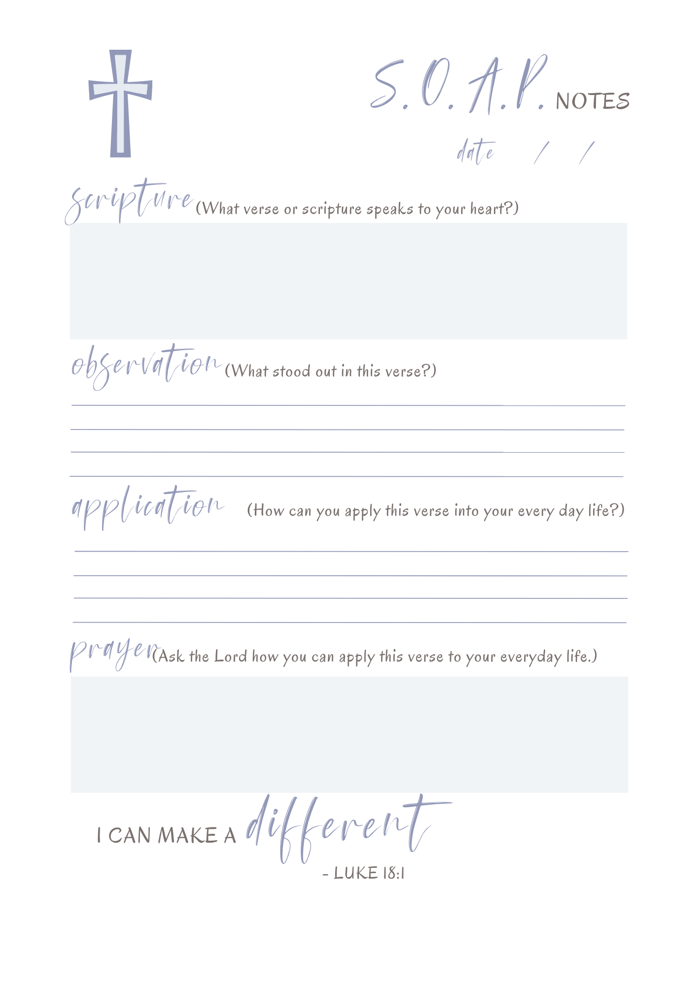 Blue Faith Based Journal-Digital Download