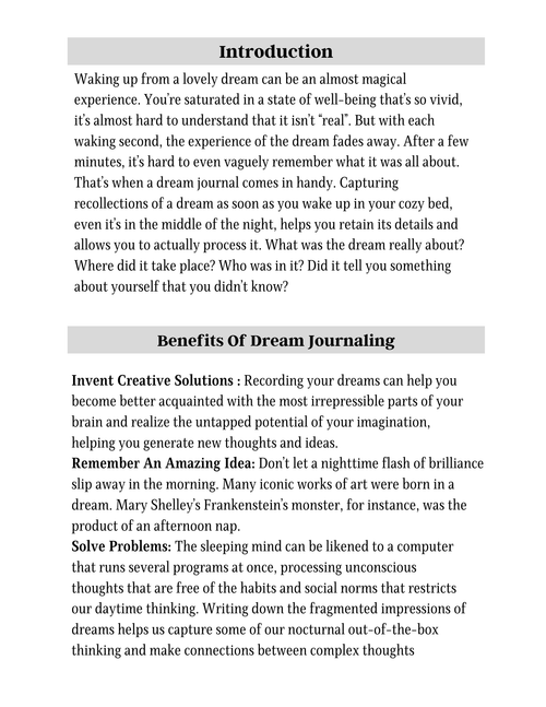 Dream Journal & Diary