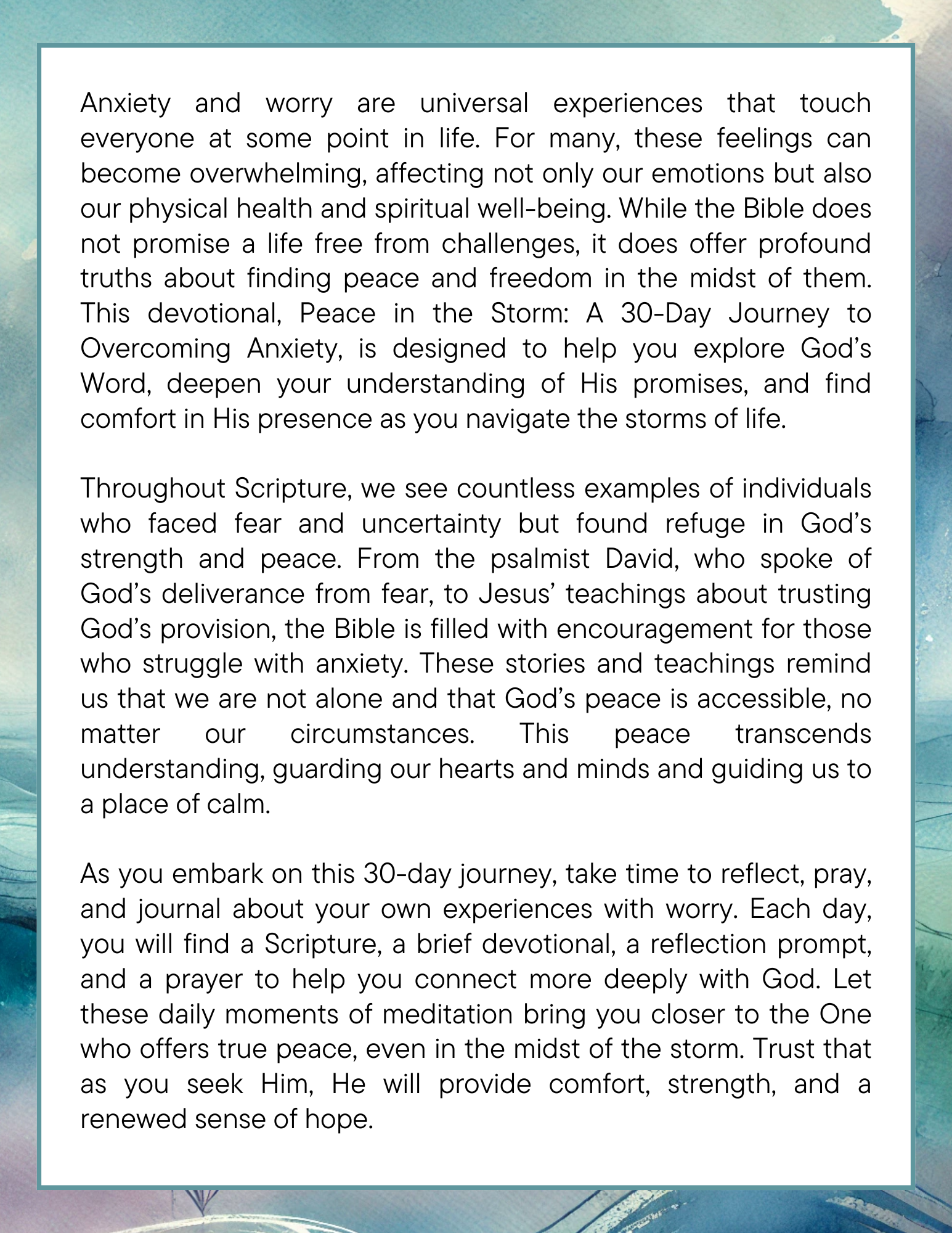 Peace in the Storm