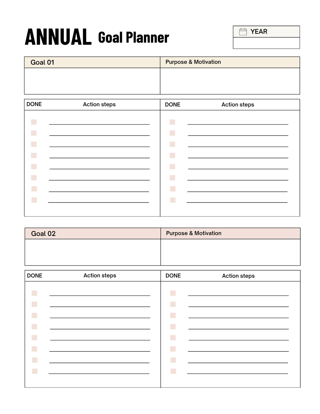 Ultimate Goal Planner – Printable &amp; Digital Success Planner