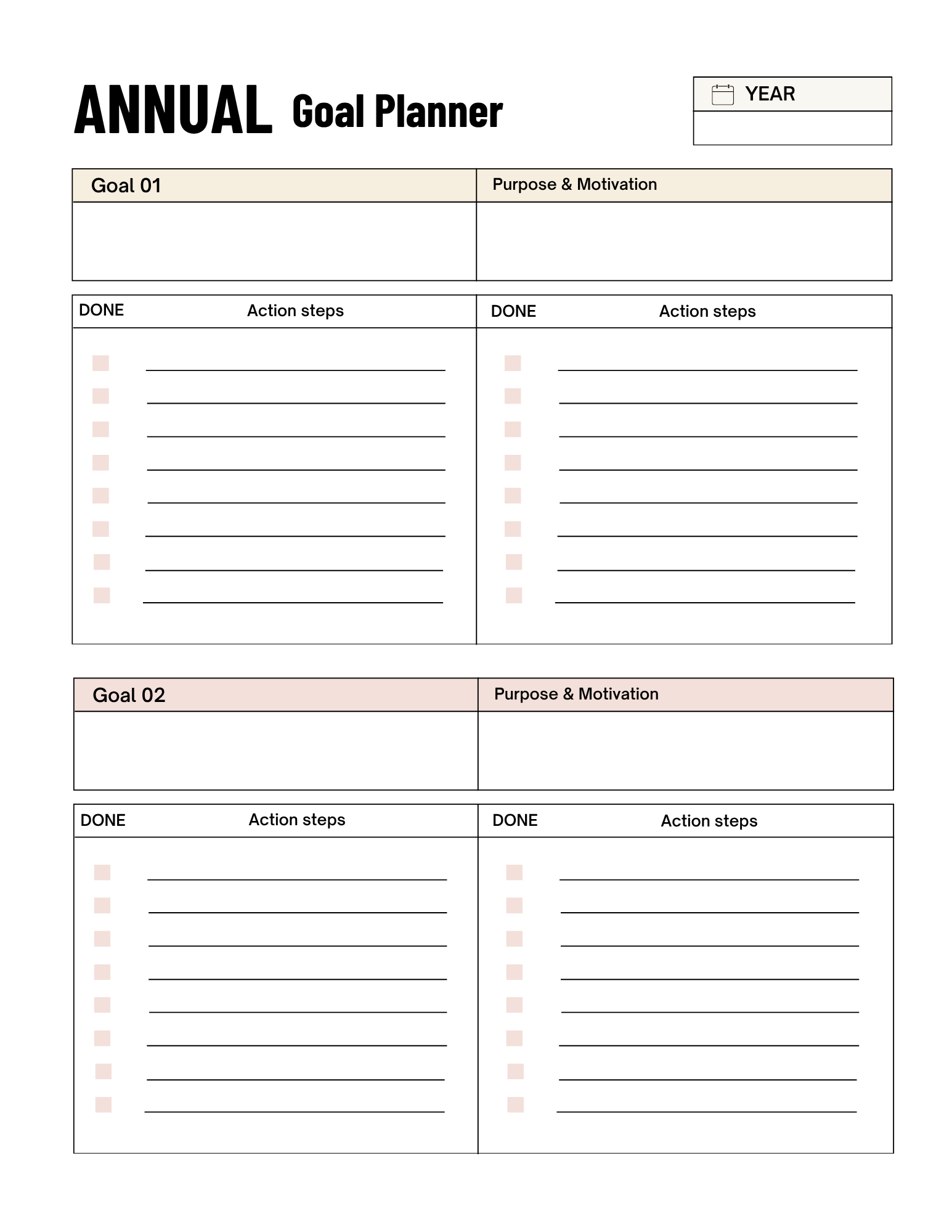 Ultimate Goal Planner – Printable &amp; Digital Success Planner
