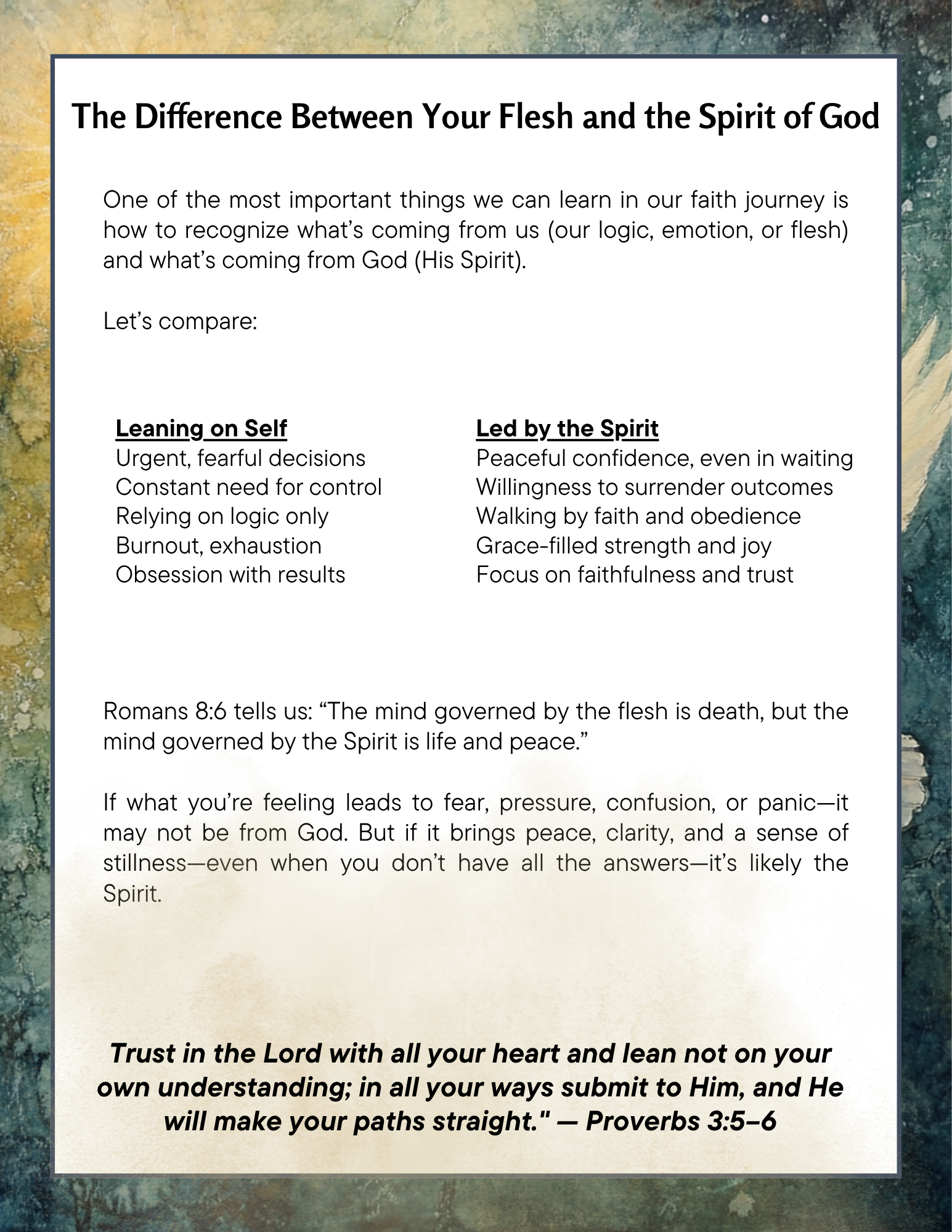 Learning to be Led by the Spirit of God