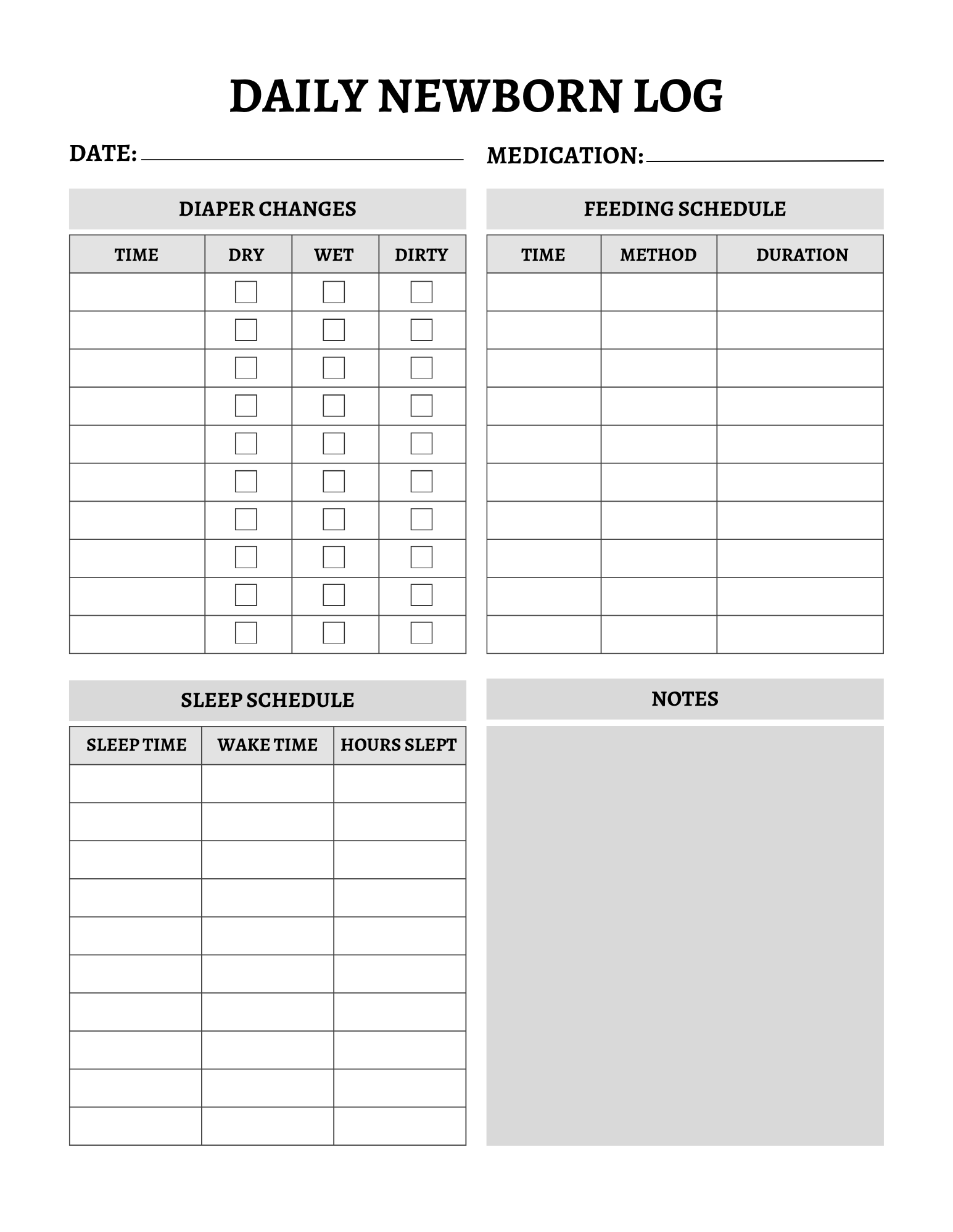 Newborn Planner