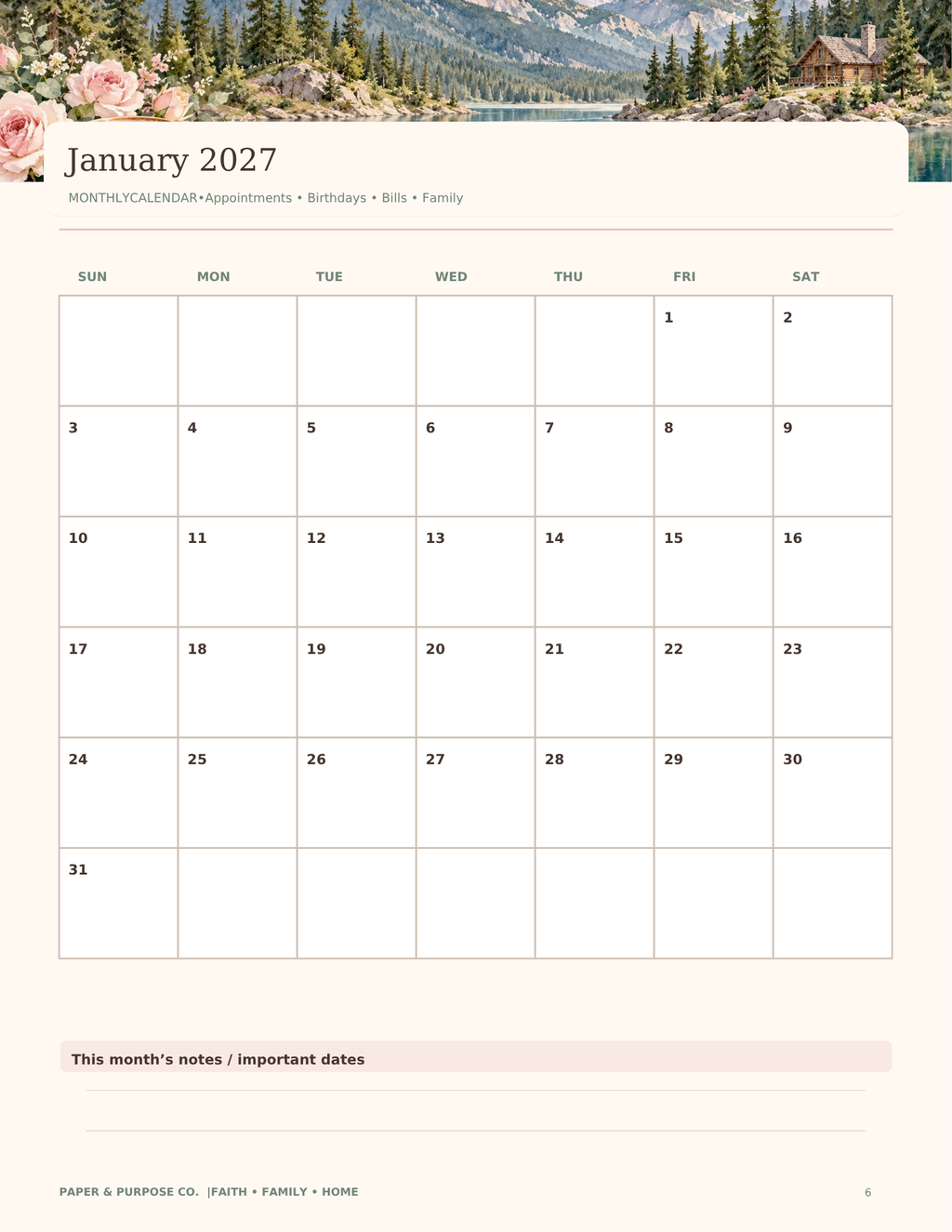 Faith • Family • Home 2027–2028 Christian Family Planner