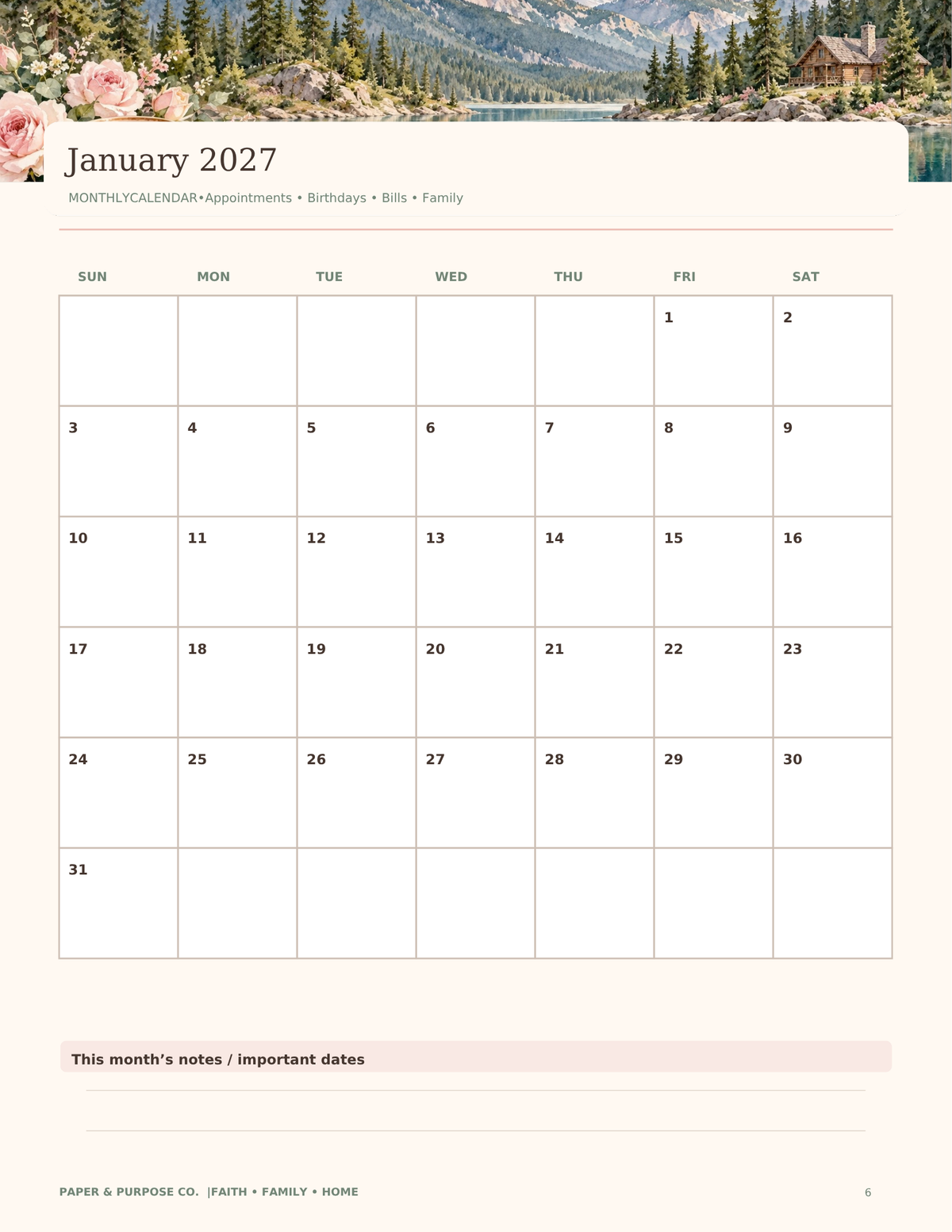 Faith • Family • Home 2027–2028 Christian Family Planner