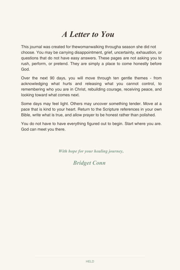 HELD: A 90-Day Healing & Reflection Journal-Digital