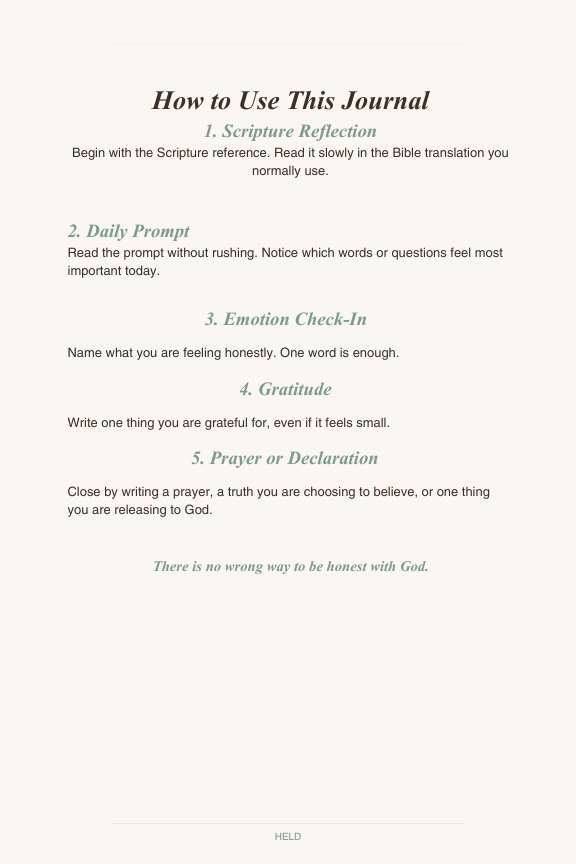 HELD: A 90-Day Healing & Reflection Journal-Digital