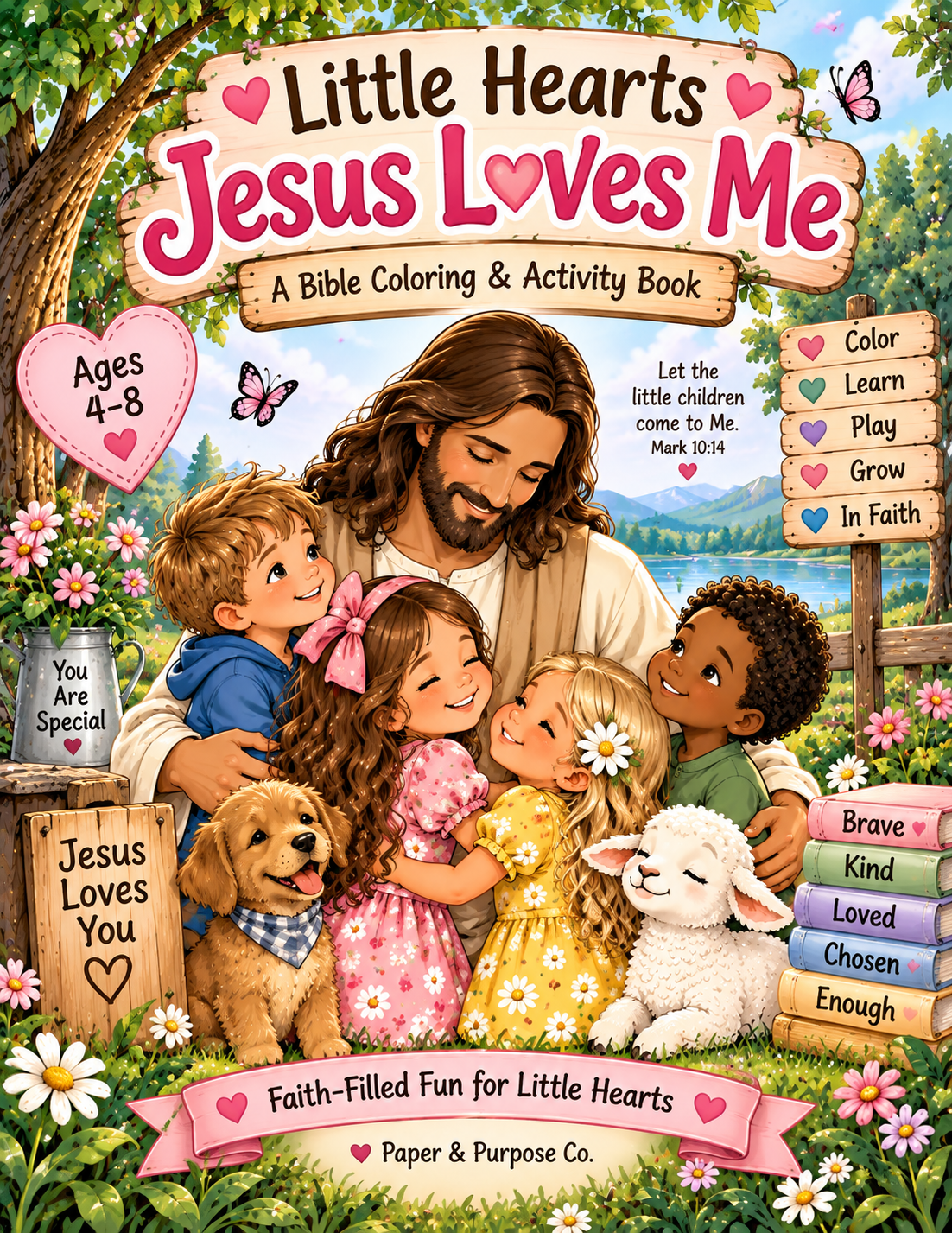 Little Hearts Jesus Loves Me Coloring Book-Paperback