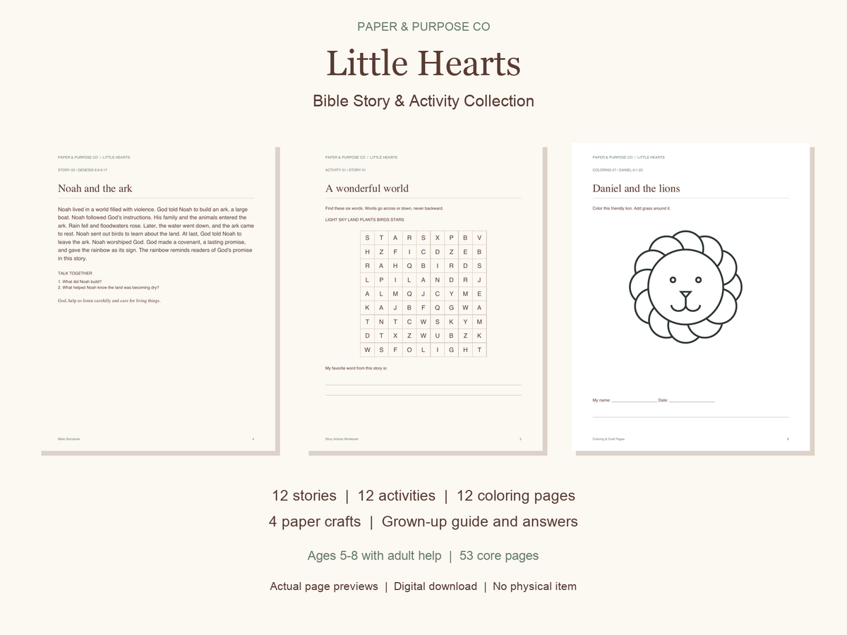 Little Hearts: Kids bible Story & Activity MRR Bundle