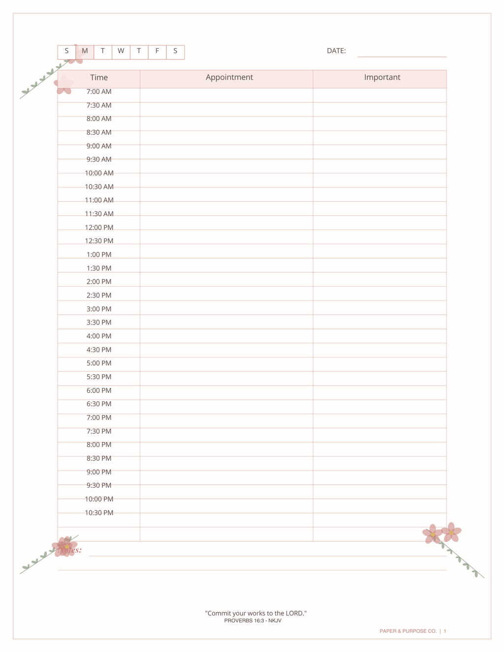 2026-2027 Appointment Planner Daily Schedule-Digital