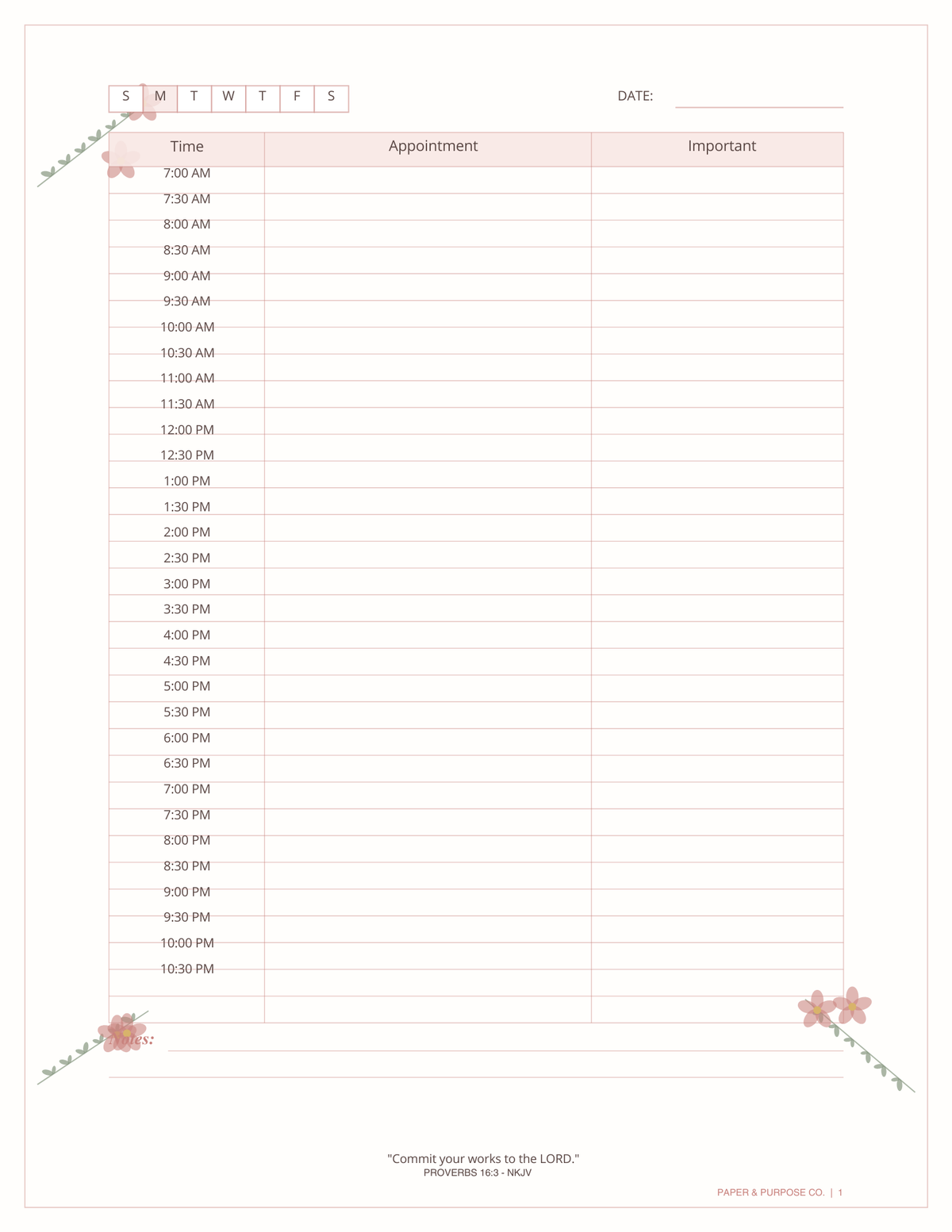 2026-2027 Appointment Planner Daily Schedule-Digital