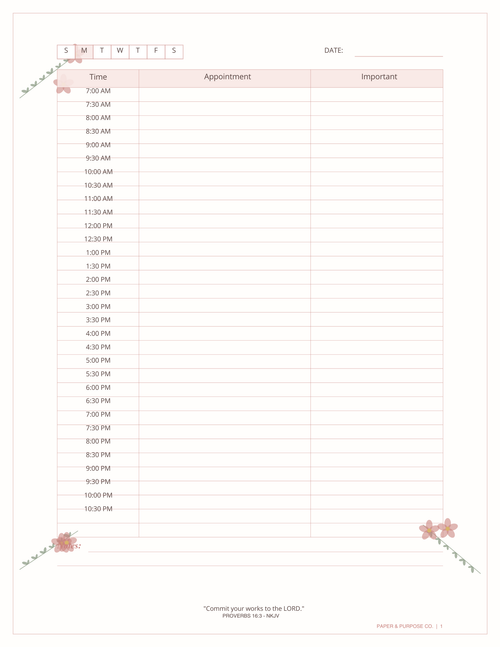 2026-2027 Appointment Planner Daily Schedule-Digital