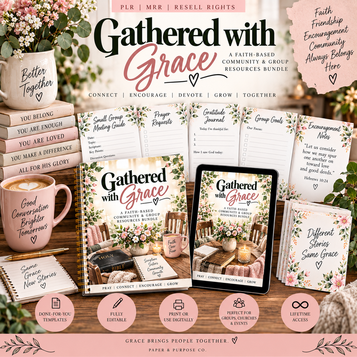 Gathered with Grace: Christian Hospitality & Gathering MRR Bundle